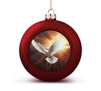 Dove Sun Art Christmas Balls 2.4" Red Christmas Tree Hanging Ornaments Shatterproof Xmas Ball Decoration for Farmhouse Holiday Party Favors Xmas Tree Wreath Garland