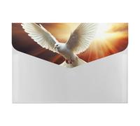 Dove Sun Art File Folder, Plastic Accordion File Folders with 6 Pockets, Expanding File Organizer with Snap Closure, Portable Document Paper Organizer, Office Supplies Filing Folders