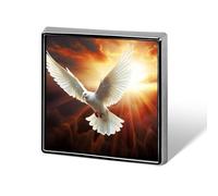 Dove Sun Art Square Button Pin Metal Badge for Hats Backpacks Clothing Peace Enamel Style Gift