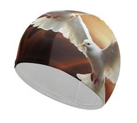Dove Sun Art Swim Cap for Women Men Swimming Hat Bath Waterproof Pool Caps for Long Thick Curly Hair