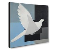 Dove Suprematism No.3 Canvas Wall Art Print Ready to Hang, Framed Picture for Living Room Bedroom Home Office Décor, 50x50 cm (20x20 Inch)