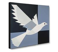 Dove Suprematism No.7 Canvas Wall Art Print Ready to Hang, Framed Picture for Living Room Bedroom Home Office Décor, 50x50 cm (20x20 Inch)