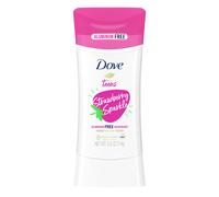 Dove Teens Deodorant Stick Strawberry Sparkle for gentle underarm care 48-hour odor protection and aluminum free deodorant 2.6 oz