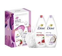 Dove Time to Refresh Body Wash Collection Gift Set with a luxury shower puff perfect gifts for her 2 piece