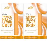 Dove Turmeric Milk & Lemon Drop Beauty Bar whole body bar enriched with plant milk for soft and smooth skin 141 g (Pack of 2)