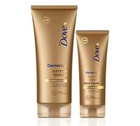 Dove Unilever DermaSpa Body Lotion Summer Revived Self-Tanning Medium to Dark, 200ml with Dove Derma Spa Face Cream, 75ml, 2 Piece Set