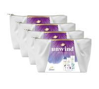 Dove Unwind Beauty Bag Gift Set for Women Advance Care Anti-Stress Body Wash 225ml, Original Anti-Perspirant Spray 150ml & Soothing Body Lotion 250ml, 4 pack - Skincare & Travel Essentials