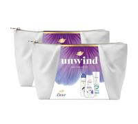 Dove Unwind Beauty Bag Gift Set for Women Advance Care Anti-Stress Body Wash 225ml, Original Anti-Perspirant Spray 150ml & Soothing Body Lotion 250ml, 2 pack - Skincare & Travel Essentials