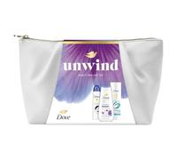 Dove Unwind Beauty Bag Gift Set for Women - Advance Care Anti-Stress Body Wash 225ml, Original Anti-Perspirant Spray 150ml & Soothing Body Lotion 250ml - Skincare & Travel Essentials with Reusable Bag