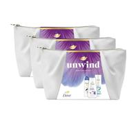Dove Unwind Beauty Bag Gift Set for Women Advance Care Anti-Stress Body Wash 225ml, Original Anti-Perspirant Spray 150ml & Soothing Body Lotion 250ml, 3 pack - Skincare & Travel Essentials