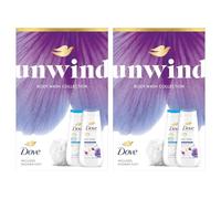 Dove Unwind Duo Bodywash Gift Set with Exfoliating & Anti Stress 225ml- 2 Pack, Nourishing Skin Cleanser for Women - Daily Shower Essentials with Calming and Smoothing Formula-Ideal Pamper Gift
