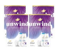 Dove Unwind Duo Bodywash Gift Set with Exfoliating & Anti Stress 225ml- 4 Pack, Nourishing Skin Cleanser for Women - Daily Shower Essentials with Calming and Smoothing Formula-Ideal Pamper Gift