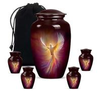 Dove Urn for Ashes for Men, Decorative Urns for Human Ashes, Bird Funeral Urns for Mom & Dad, Ash Container for Male & Female (Size:- 10" 1 Pc, 3" 4 Pcs)