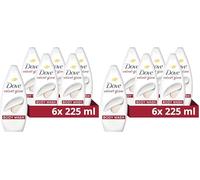 Dove Velvet Glow Body Wash Body Cleanser shower gel with plant-based moisturisers for softer, smoother skin after one shower 6x 225 ml (Pack of 2)