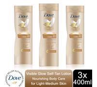 Dove Visible Glow Self-Tan Lotion Care For Fair-Medium Skin, 3x400ml