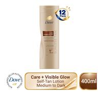 Dove Visible Glow Self Tan Lotion For Light to Medium or Medium to Dark 12x400ml