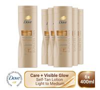 Dove Visible Glow Self-Tan Lotion Nourishing Care Light to Medium Skin, 6x400ml