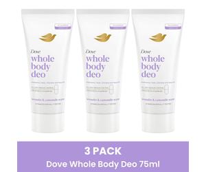 Dove Whole Body Deo Cream 75ml - 3 PACK