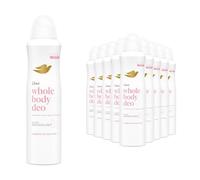 Dove Whole Body Deodorant Spray Raspberry & Rose 150ml, 12 Pack - Odour Protection Deodorant, Fresh Scent Gentle on Skin, Daily All Over Body Use, Dermatologically Tested