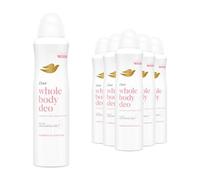 Dove Whole Body Deodorant Spray Raspberry & Rose 150ml, 6 Pack - Odour Protection Deodorant, Fresh Scent Gentle on Skin, Daily All Over Body Use, Dermatologically Tested