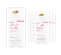 Dove Whole Body Deodorant Stick for Women Raspberry & Rose 75ml, 6 Pack - Long Lasting Fresh Odour Protection, Gentle on Skin, Daily All Over Body Deodorant, Dermatologically Tested