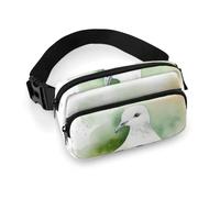 Dove with A Flower Fanny Pack for Women, Personalized Waist Bag with Multi-Pockets for Men, Belt Bag for Travel, Crossbody Bags with Zipper, Adjustable Bum Bags for Running