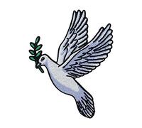 Dove with Branch in Beak Iron-on Patch | Peace Dove Iron on Patches, Bird Embroidery Patch, Baptism ironable Patch, Animal Badges Finally Home