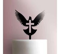 Dove with Cross Acrylic Cake Topper 3mm Thick Premium Laser Cut Cake Decoration for Birthday, Wedding, Baby Shower & Party Cakes Durable Reusable