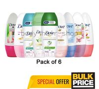 Dove Women Mixed Lot Deodorant Roll-On Variety Pack Assorted Fresh Scents 6-Pcs