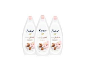 Dove Women's 'Bath Wash' Almond Cream & Hibiscus Moisturising Cream, 3x 450ml in White