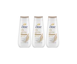Dove Women's 'Body Wash' Nourishing Silk 24H Renewing Micromoisture, 3x 225ml in White Dove White