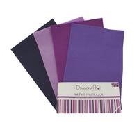 Dovecraft A4 Art + Craft Coloured Felt 8 Sheet Shade Multipack - Purples