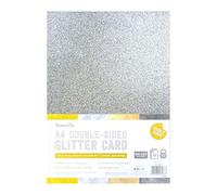 Dovecraft A4 Double-Sided Glitter Card Gold, Silver, Rose Gold and Gunmetal - 350 GSM - Non Shed for Cricut, Brother and Silhouette for Party, Papercraft, Stationery and Home Décor, Metallic (12 Pack)