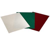 Dovecraft A4 Double-Sided Glitter Card Red, Green & White - 350GSM - Non Shed for Cricut, Brother & Silhouette for Party, Papercraft, Stationery & Home Décor, Festive (12 Pack)