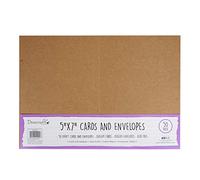 Dovecraft DCBS201 Essentials-Cards & Envelope Blanks-240 GSM 100gsm Envelopes-5"x7"-Kraft-Pack of 50-for Card Making, DIY, Party, Papercraft & Home Décor-Acid Free, Brown, 5" x 7"