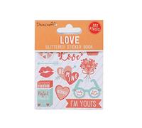 Dovecraft DCSTB005 Book-Love-98 Stickers-Glitter Designs-for Crafts, Stationery, Journaling, Paper, Multicolour, One Size