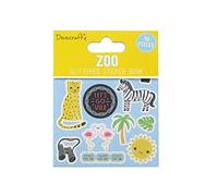 Dovecraft DCSTB008 Book-Zoo-96 Stickers-Glitter Designs-for Crafts, Stationery, Journaling, Paper, Multicolour, One Size