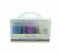 Dovecraft Essentials - 3 Pots of Ultra Fine Glitter - Blue, Pink, White