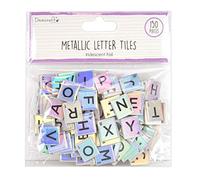 Dovecraft Essentials Alphabet Letters-Iridescent-Metallic-Scrabble Letters-150 Pieces-Uppercase Tiles for Card Making, DIY, Party, Papercraft, Home Décor & Scrapbooking, Iridesent, One Size