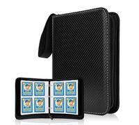 DOVEKERY Card Binder 4 Pocket, 440 Pockets Trading Card Collection Folder with 55 Sleeves, Zipper Cards Organizer Album for Football, Sport Cards, Black