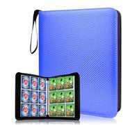 DOVEKERY Trading Card Binder 9 Pocket, 1080 Cards Collection Folder with 60 Sleeves, Zipper Card Organizer Album for Baseball, Football, Basketball Card, Blue