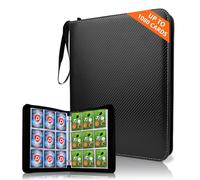 DOVEKERY Trading Card Binder 9 Pocket, Card Collection Folder with 60 Removable Sleeves, Zipper PU Leather Holder Album for TCG, Football, Basketball, Sports Cards