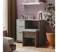 Dover 2 Piece Bedroom Set - Vanity & Stool (Ready Assembled) Ready Assembled 2 U Dark Grey One Size