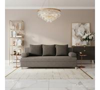 Dover 3 Seater Sofa Bed With Dl Mechanism Bedding Storage 192 Cm Wide Modern Sofa For The Living Room Grey And Dark Grey