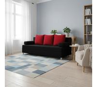 Dover 3 Seater Sofa Bed With Storage Upholstered Back Detachable Cushions 192Cm Black And Red