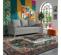 Dover 3 Seater Sofa Bed With Storage Upholstered Back Detachable Cushions 192Cm Grey