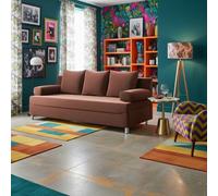 Dover 3 Seater Sofa Bed With Storage Upholstered Back Detachable Cushions 192Cm Orange