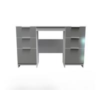 Dover Double Pedestal Desk (Ready Assembled) Ready Assembled 2 U Mid Grey One Size