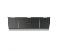 Dover Wide 2 Door 2 Drawer Tv Unit In Black & White Matt (Ready Assembled)