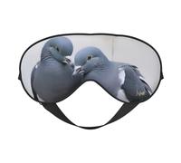 Doves Double-Sided Silk Sleep Mask, Adjustable Light Blocking Eye Mask for Travel, Men & Women, Soft Comfortable Blindfold 20x10cm